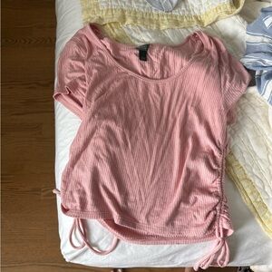 Wild Fable Pink Puff Sleeve Crop Top